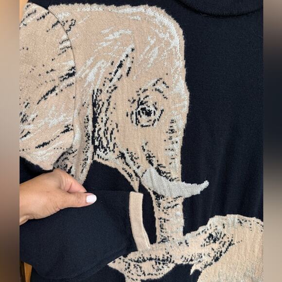 Vtg St. John Knit Elephant Sweater Womens S Marie Gray Santana Knit Intarsia - Picture 5 of 7
